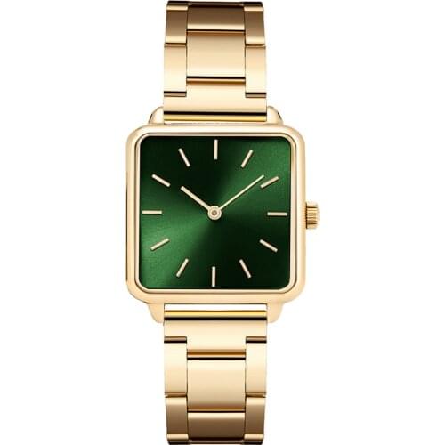 Luxury Square Dial Women Stainless Steel Quartz Watches Gold Bracelet Quartz Clock Ladies Wrist Watch Gift relogio feminino