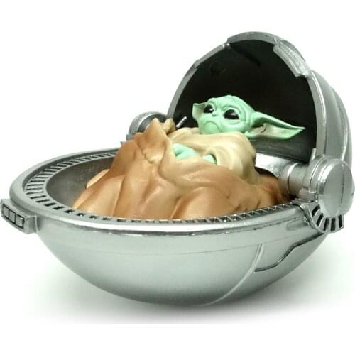 Baby YODA in Space sleeping room Figure Toys