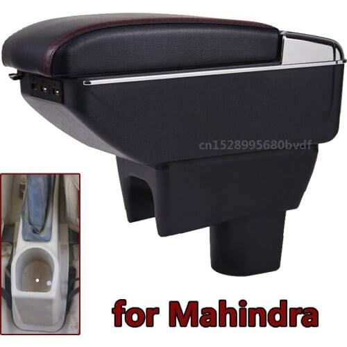 For Mahindra e20 Plus Central Armrest Box Storage Box USD Interface Cup Holder Ashtray Interior Accessories