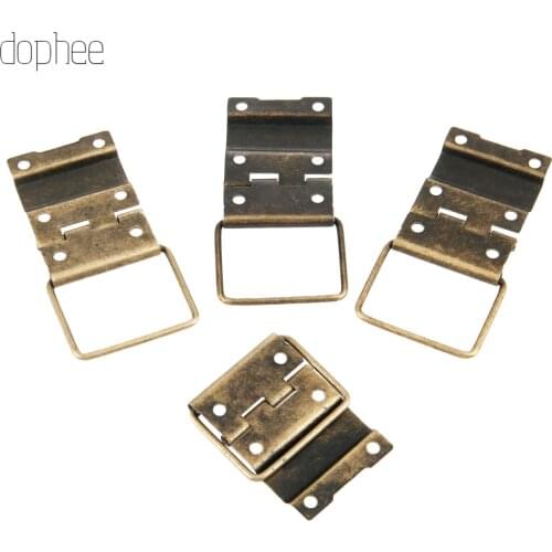 Dophee 2/4/20pcs Antique bronze 4 Sizes Cabinet Drawer Hinge Jewellery Box Hinge With Screws For Furniture Hardware