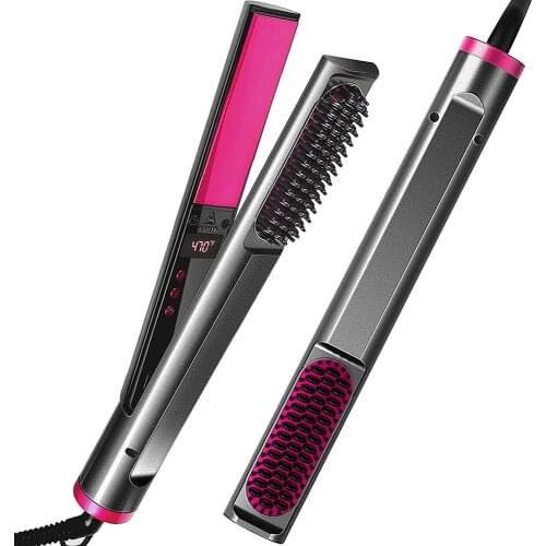 Electric Hair Straightening Iron Curling Iron Hair Curler 3 in 1 Professional Hair Straightener Flat Irons Ceramic Styling Tools