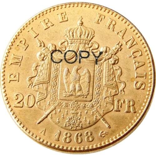 France 20 Franc 1868A Gold Plated Copy Coin