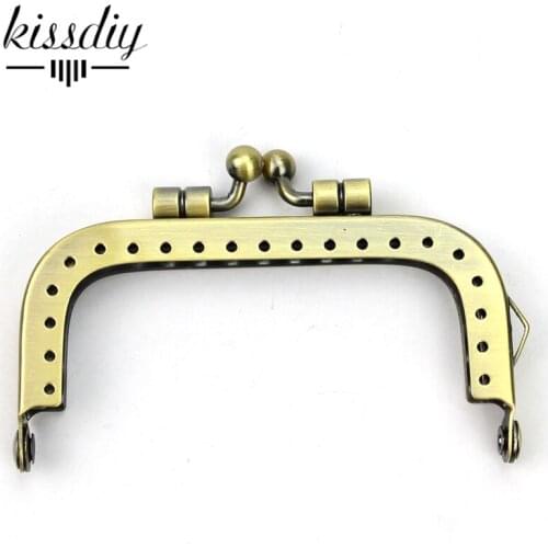 KISSDIY 20pcs/lot 7.5cm square Metal Purse Frame small size Antique bronze coin purse kiss clasp DIY bag hardware accessory