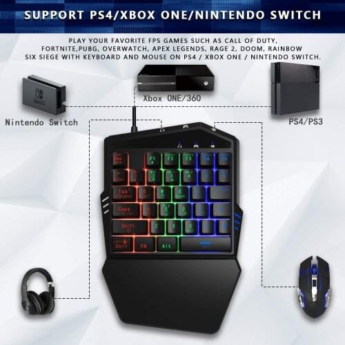 DarKWalker Keyboard and Mouse(Converter Built in) for Nintendo Switch/Xbox One/PS4/PS3/Console For Call of Duty/Rainbow Six/WoT