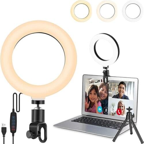 6 Inch Ring Fill Light Video Conference Lighting Kit Soft Light U Clip PTZ Fill Light Suitable For Selfie And Live Remote Work