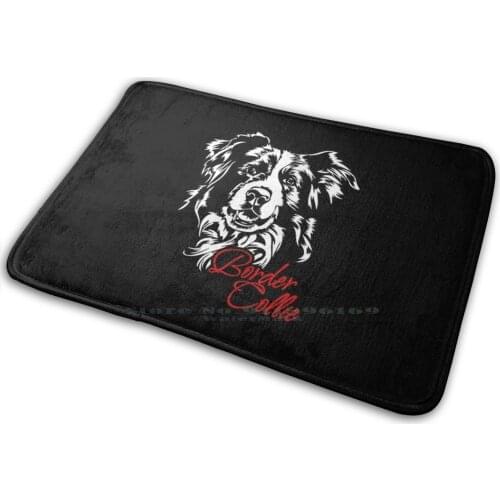 Border Collie Dog Dogs Mat Rug Carpet Anti-Slip Bedroom Entrance Door Mat Border Collie Dogs Herding Dog Outline Favorite