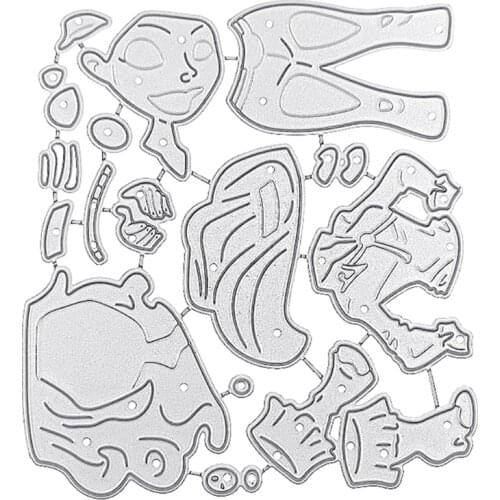 M17D Maiden Girl DIY Printing Carbon Steel Mould, Clear Stamp Embossing Mold for Paper Card and Craft Gift Making