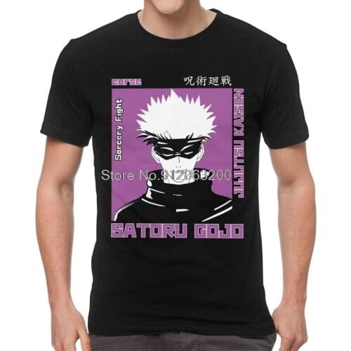 Tvoe Jujutsu Kaisen Satoru Gojou T-Shirts Men Novelty T Shirt Short Sleeve Anime Manga Tshirts Cotton Tee Top Clothing