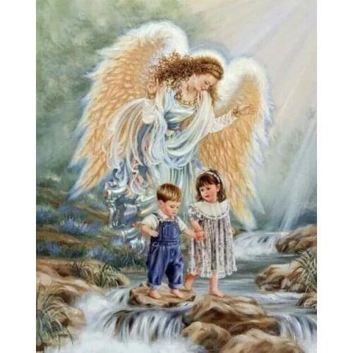 Angel and Girl, Child Goddess Cross Stitch Kits Top Quality Embroidery Sewing kit Needlework DIY 14CT Unprinted Decor Handmade