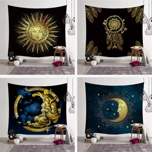 Wall Hanging Gobelin Moon hippie Tapestry Beach Throw Camping Traveling Yoga Rug Paisley Mandala Indian boho decor tapestry
