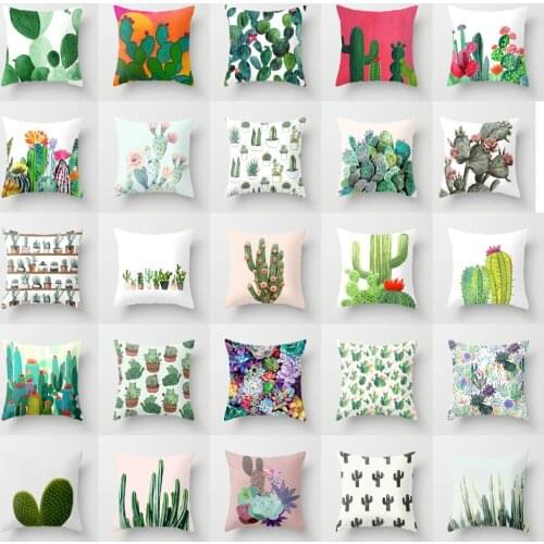 Nordic Style Summer Fresh Pillow Cushion Modern Waist Pillow Plants Green Plants Pillow Sofa Car Cushion