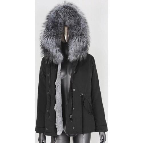 2021 New Women Waterproof Parka Real Fur Coat Winter Jacket Women Natural Raccoon Fox Fur Collar Hood Thick Outerwear Wam