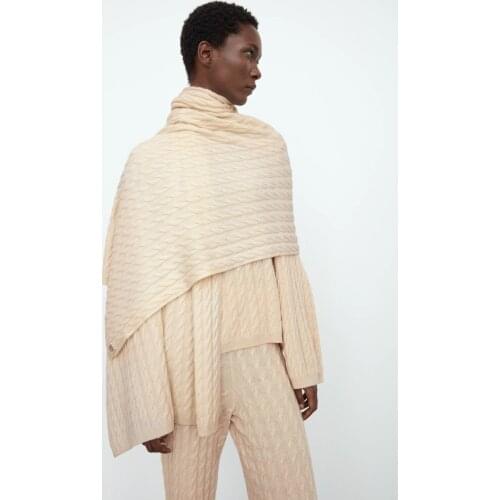 New colors!!Totem* Cabl* cashmere pink long winter season scarf