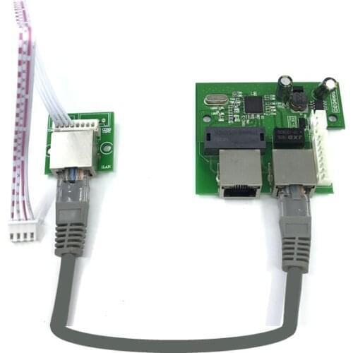 OEM factory direct mini fast 10 / 100mbps 3-port Ethernet network lan hub switch board 3 rj45 5V 12V 2 rj45 1 * 8pin head port