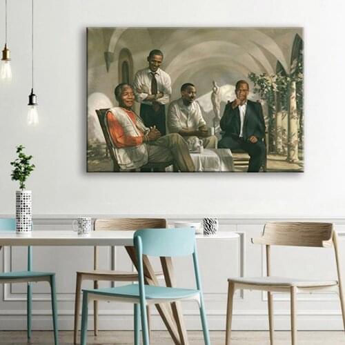 Pioneer Canvas Poster Mandela-Malcolm X-Obama-Martin Luther King MLK Rare Hot Poster Print Wall Art Pictures For Interior decora