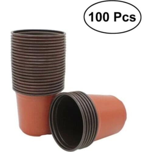 100Pcs Plastic Grow Box Fall Resistant Tray For Home Garden Plant Pot Nursery Transplant Flower Pots Container Growing Care