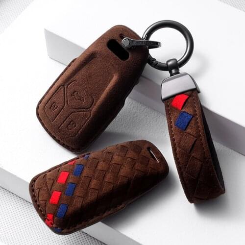 Weave style Turn Fur Car Remote key case key Cover For Audi A6 A5 Q7 S4 S5 A4 B9 Q7 A4L 4m TT TTS RS 8S 2016 2017 2018
