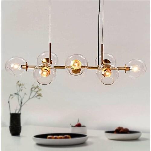 Nordic Loft Glass Ball Pendant Lights Creative Molecule Design Winehouse Living Room Kitchen Bar E14 Hanging Light Fixtures