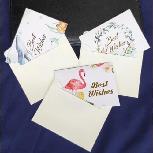 1PC Greeting Card Thank You Card Best Wishes Invitation Card Birthday Elegant Wedding Business Card Envelope