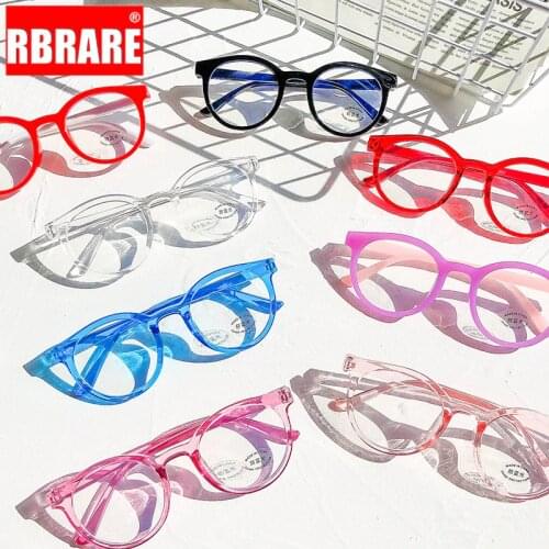 RBRARE Retro Round Glasses Frame Childrens Glasses Anti-blue Light Glasses For Kids Student Eyeglasses Child Goggle Cute Pink