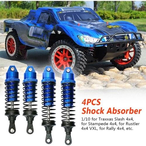 SAINLOER 4pcs Front & Rear Metal Spring Shock Absorber for 1/10 RC Traxxas Slash 4x4 Stampede 4x4 Rustler 4x4 VXL