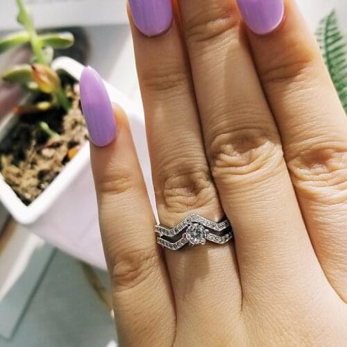 925 Sterling Silver Wedding engagement Ring Sets for Women bridal 2021 new product fashion finger Jewelry personalized R1432