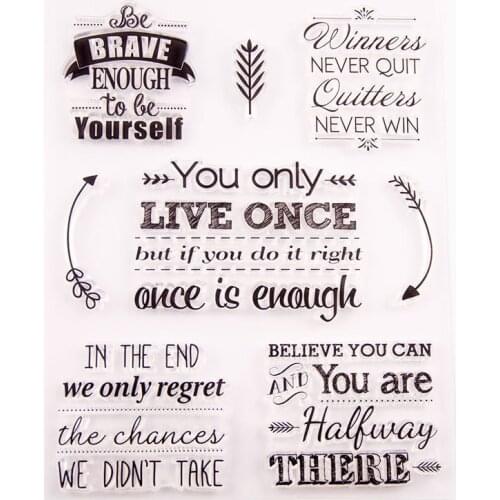 1 Set English Phrase Series Blessing Transparent Silicone Seal Stamps Decor Clear Stamps DIY Craft Supplies