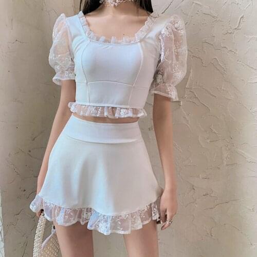 Tankini Push Up Two Piece Bathing Suit Swimming Swimsuit Teenage Swimsuits For Women Fairy Fan Suits Covering Sexy Female New