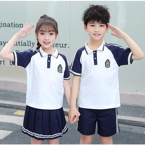School girl uniform summer new style boy British style childrens middle school uniforms for primary school students