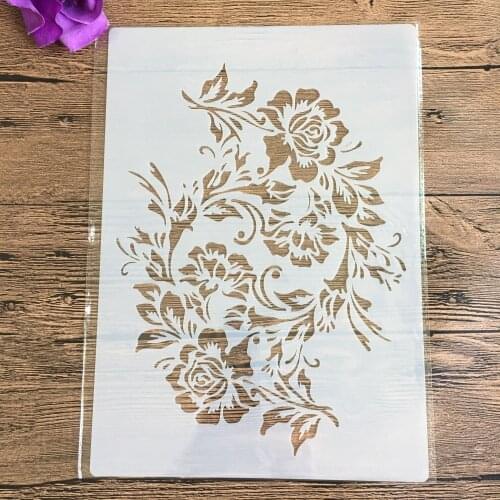 Vintage Floral Border A4 Decorative Stencils 29cm DIY Wall Painting Scrapbook Coloring Embossing Albumfor painting and decor