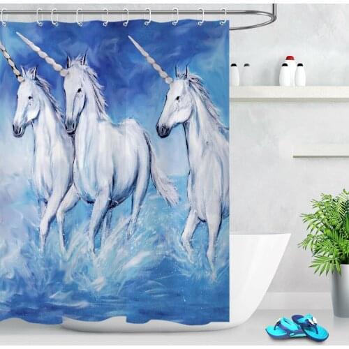Unicorn In The Water Shower Curtain Liner Bathroom Waterproof Polyester