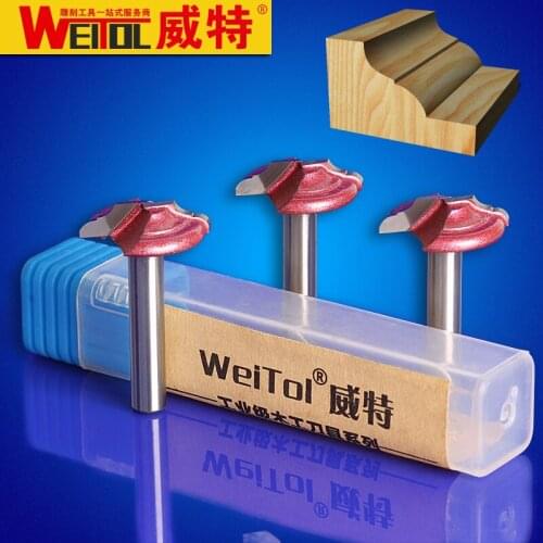 WeiTol 2pcs 6mm classical ogee bit CNC Engraving Router Bit Trimmer Chamfer Carving Tool Round Over Bit for wood