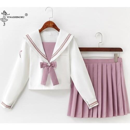 Japanese Pink JK Uniforms College Middle School Students Sailor Uniforms School JK Uniforms Anime Cospaly Students Clothing