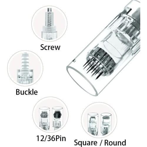 10/50pcs Screw Cartridge Replacement Micro needle 9pin /12 pin / 36 pin / Micro Nano Needles Tattoo Needles Cartridge BB Machine