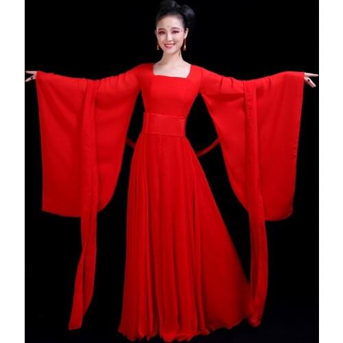 Red Performance Dress Women Traditional Hanfu Classic Dance Chinese Style Elegant Cosplay Ancient Costume Stage Performance Suit