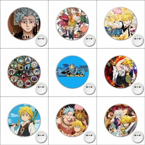 Anime The Seven Deadly Sins Cosplay Badge Cartoon Pins Brooch for Clothes Accessories Backpacks bags Button Badges 1pcs