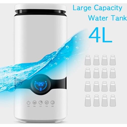 2021 New Arrival 300ml/H Cool Mist Ultrasonic Air Humidifier 4L Water Tank Electric LED Aroma Diffuser Humidifier
