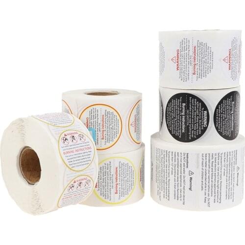 500pcs Candle Warning Label Candle Jar Container Stickers Melting Safety Label