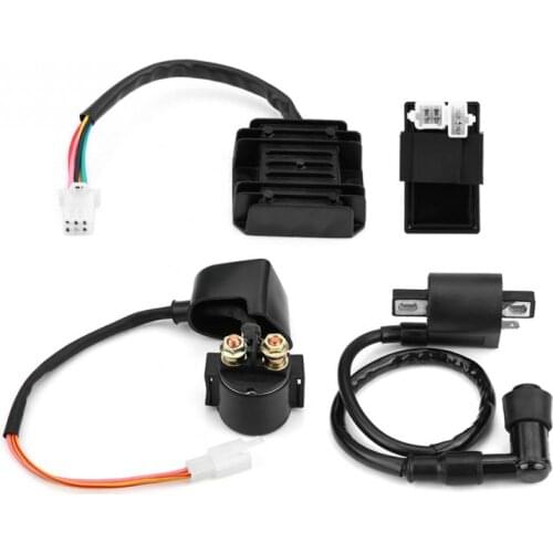 Brand New Coil+CDI Unit+Rectifier Regulator+Solenoid for 150cc 250cc PIT Quad Dirt Bike ATV Buggy Coil CDI Black Motorcycle Part