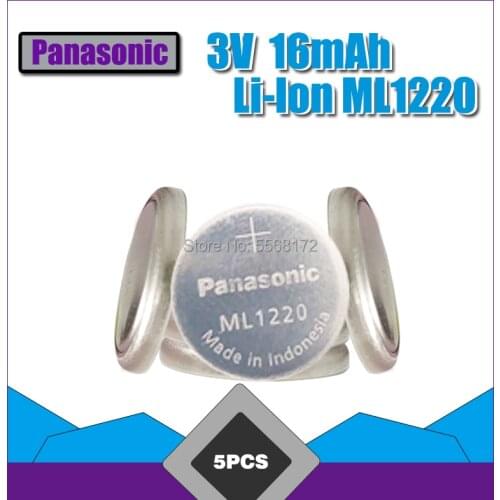 5PCS/Lot Original Panasonic 3V 18MAH ML1220 ML 1220 Rechargeable CMOS RTC BIOS Back Up Cell Button Coin Battery Batteries