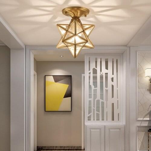 American creative corridor entrance lamp European aisle entrance hall balcony cloakroom all copper ceiling lamp kitchen lights