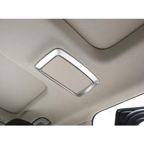 For BMW 5 Series G30 530li 2017 2018 ABS Plastic Rear Row Makeup Mirror Frame Cover Trim Kit Car Accessories Chrome Silver