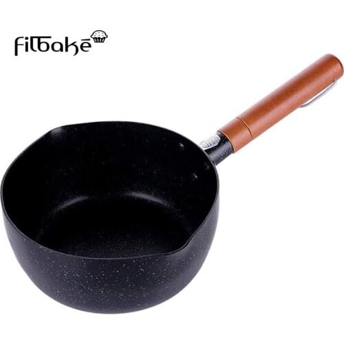Filbake Soup Pot 4 Size Nonstick Saucepan Granite Coating Sauce Pan With Wooden Handle Straining Aluminum Milk Pan Cookware
