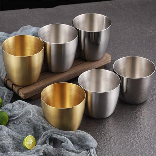 304 Stainless Steel Korean Thicken Beer Mug Single Layer Coffee Cold Drinks Water Cups for Restaurant Home Kitchen Drinkware