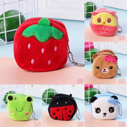 Animal Money Purse Children Kids Wallets Pouch Small Cute Cartoon Mini Coin Bag Earphone Keys Storage Bags Soft Plush Wallet