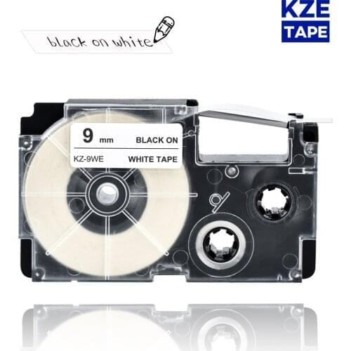 9mm Casio label tape Black on White compatible label tapes XR9WE XR 9WE XR-9WE for KL-60 typewriter KL-60SR KL120 EZ Label Maker