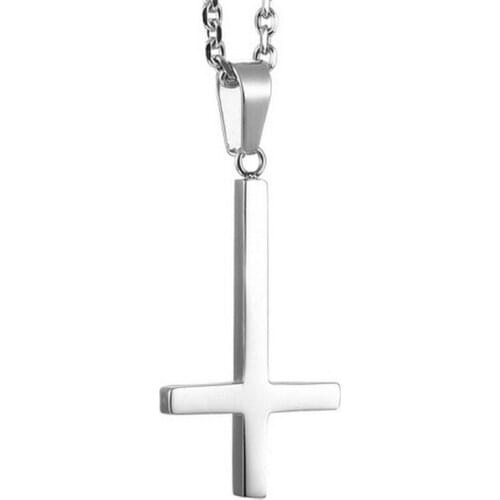 Fashion Women Pendant Stainless Steel Handstand Cross Classic Men Necklace Chain On The Neck Christmas Jewelry Free Shipping