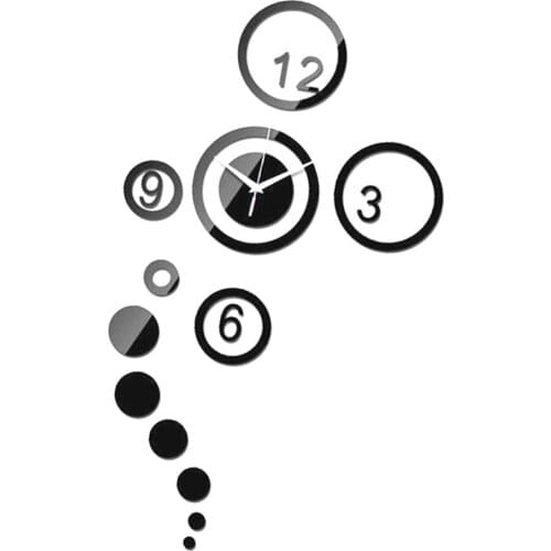 Wall Decal Modern DIY 3D Roman Numbers Mirror Panel - 45x65cm