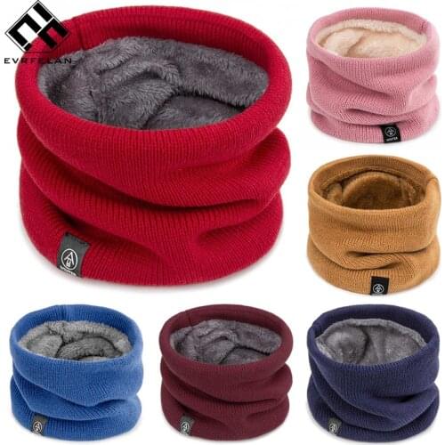 Evrfelan 2021 New Winter Ring Scarves Women&Men Cotton Warm Neck Wear Knitted Elastic O Scarf Unisex Kids Winter Accessories