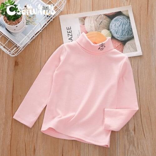 Baby Girls Clothes Winter Basic tshirts 2 to 8 years cotton turtleneck underwear little kids clothing tops wear t-shirts